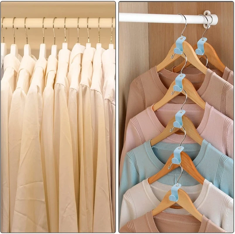 40-Pack Space-Saving Hanger Connector Hooks