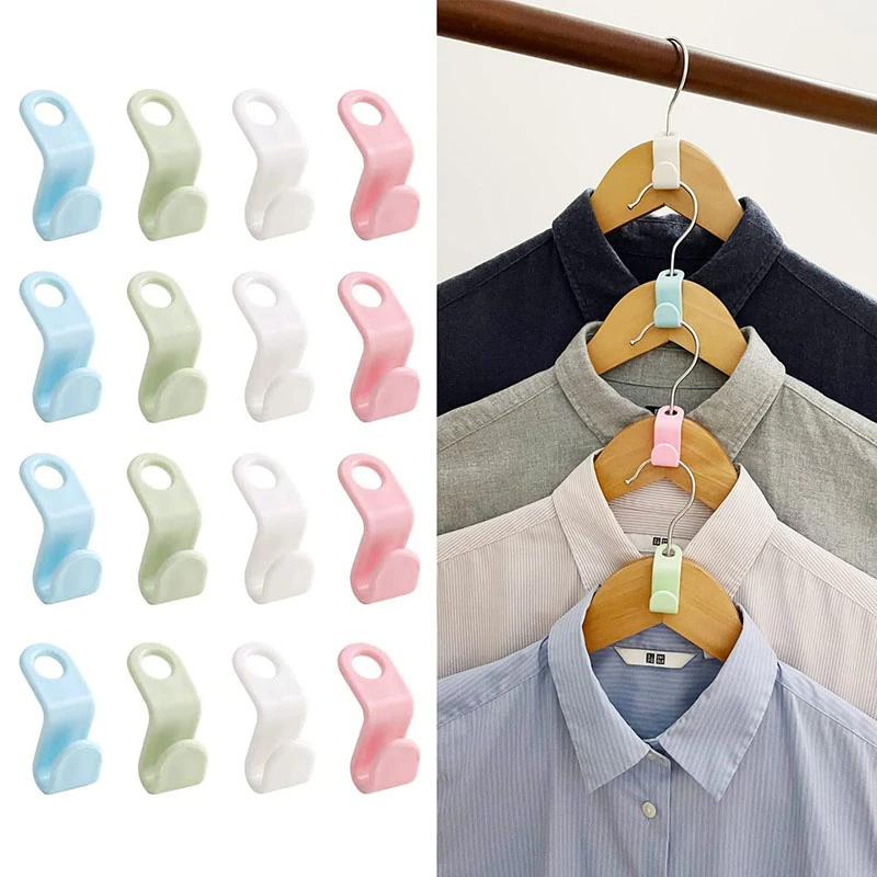 40-Pack Space-Saving Hanger Connector Hooks